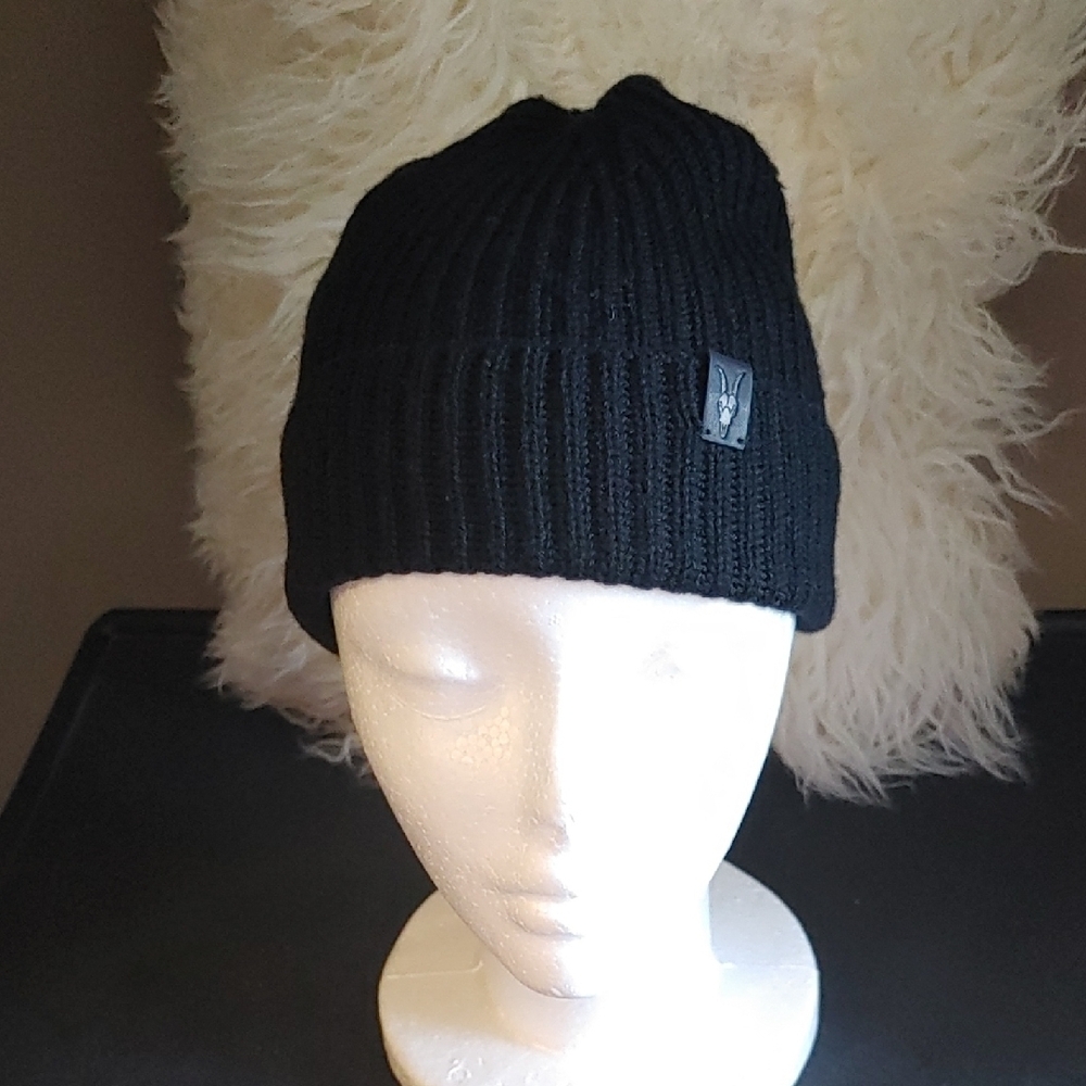 All Saints Black Knit Beanie